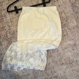 Abercrombie white lace midi skirt